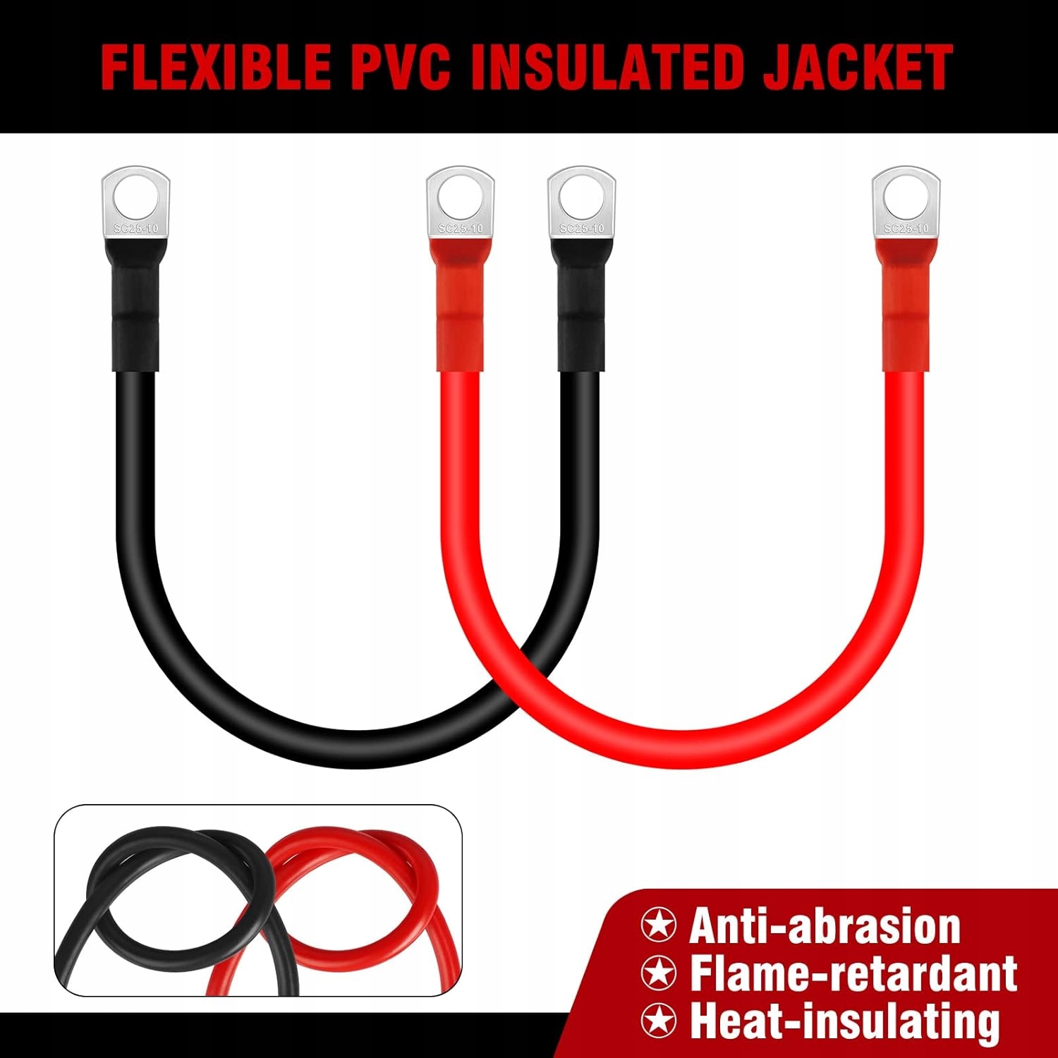 Kabel inwertera akumulatora, 2 szt. 2 AWG/35 mm² Natężenie 1 A