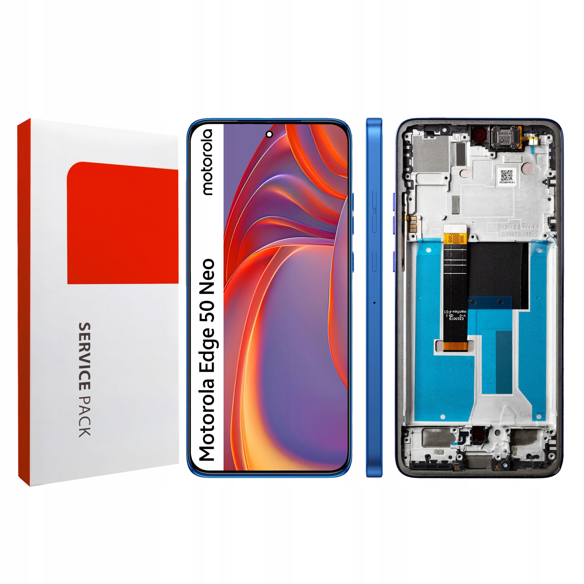 Displej s LCD rámčekom pre Edge 50 Neo Panel Originál Zila Nautical Blue