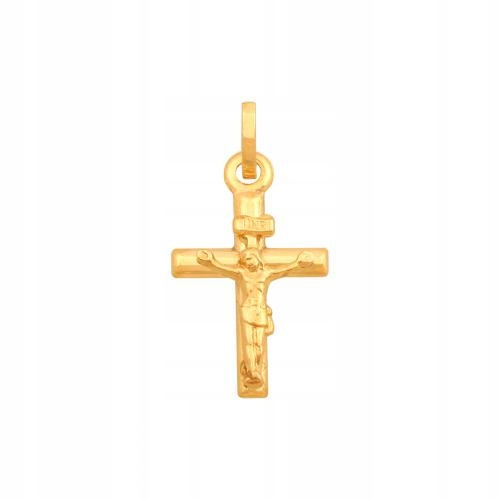 Nafukovací křížek ze zlata 585 s obrázkem Krista jako dárek