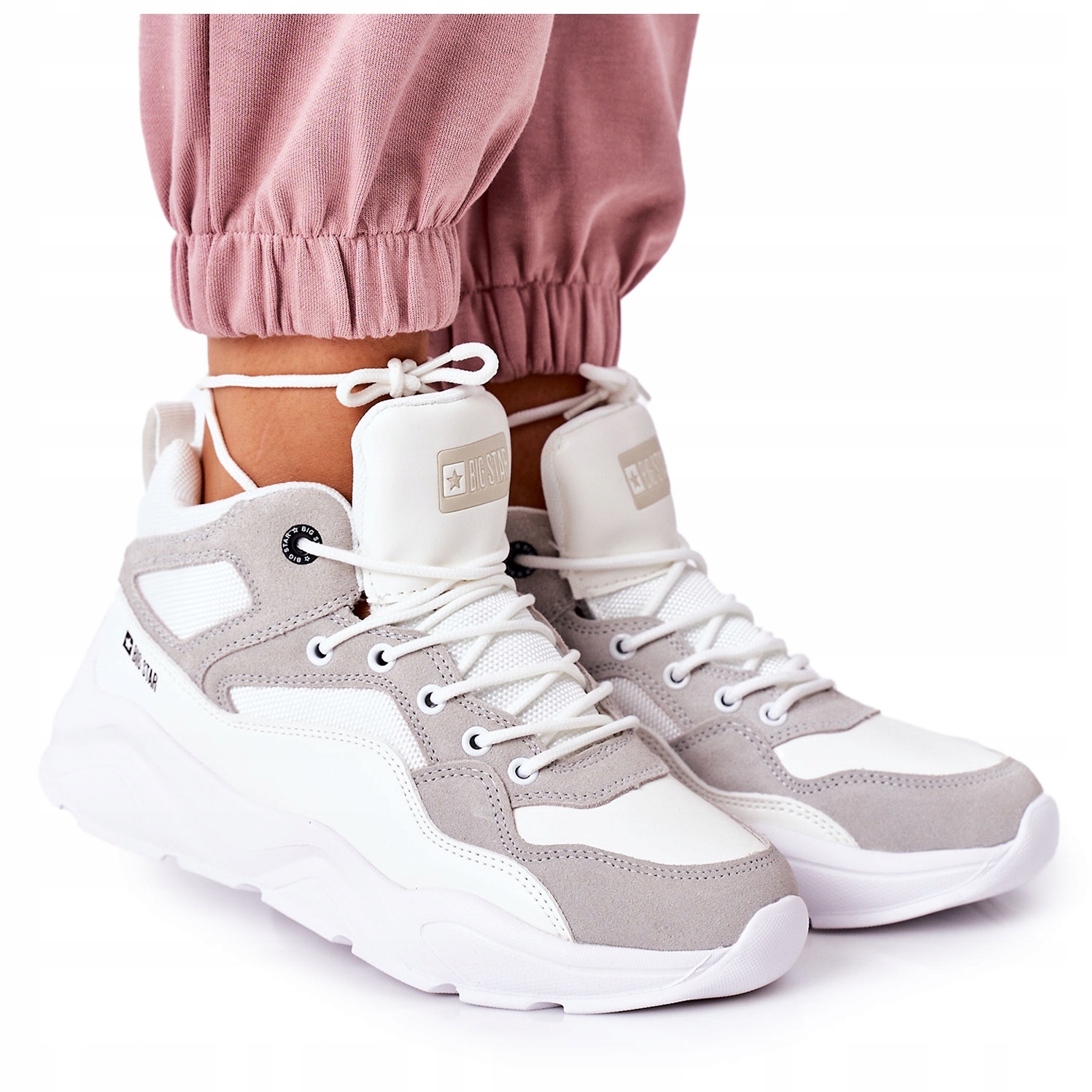 

Białe Skóra ekologiczna Buty Big Star r.38