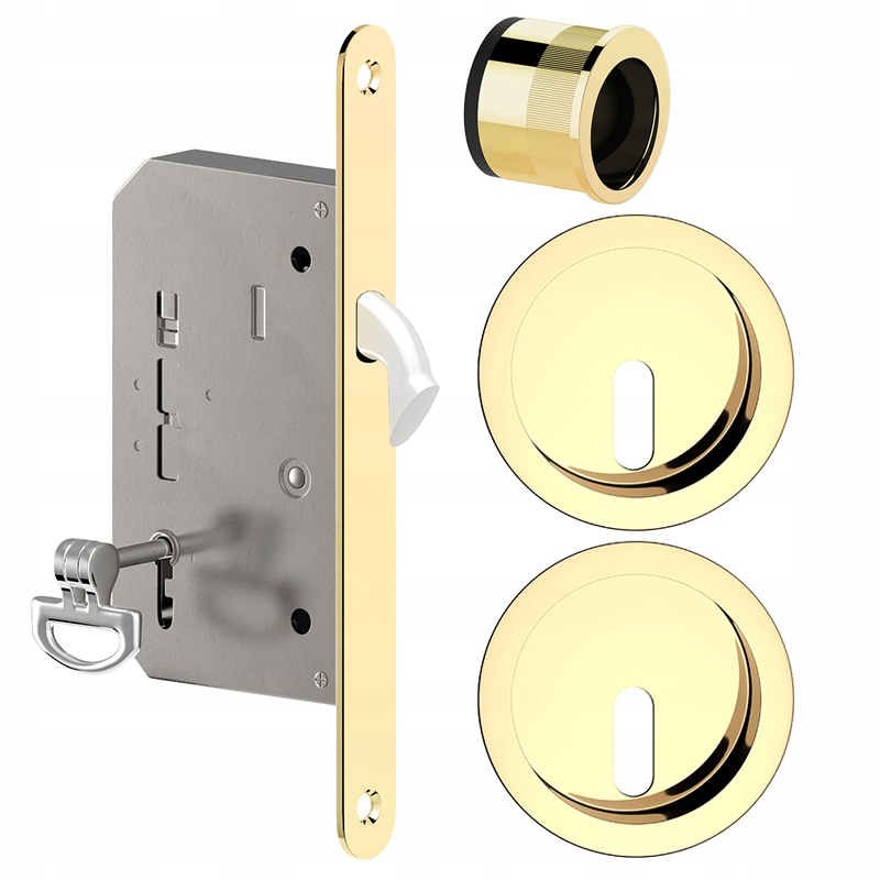 Hákový zámek Klíč zlatý kulatý posuvné dveře