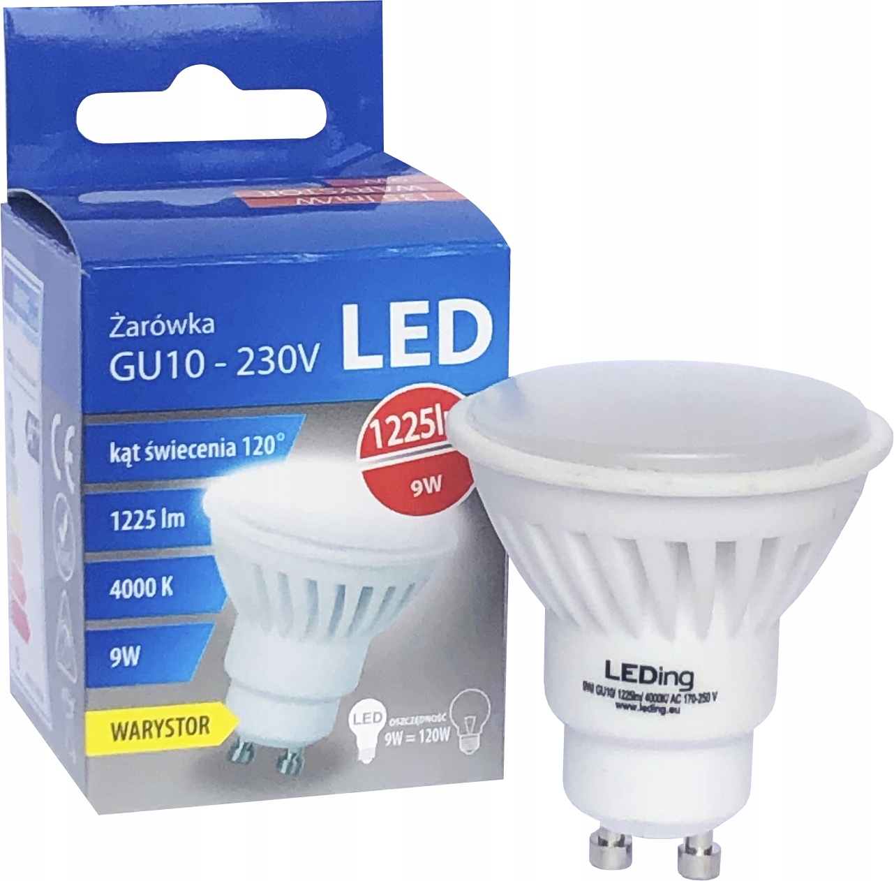 

Żarówka Led 9W 1225lm GU10 4000K Antyprzepięciowa