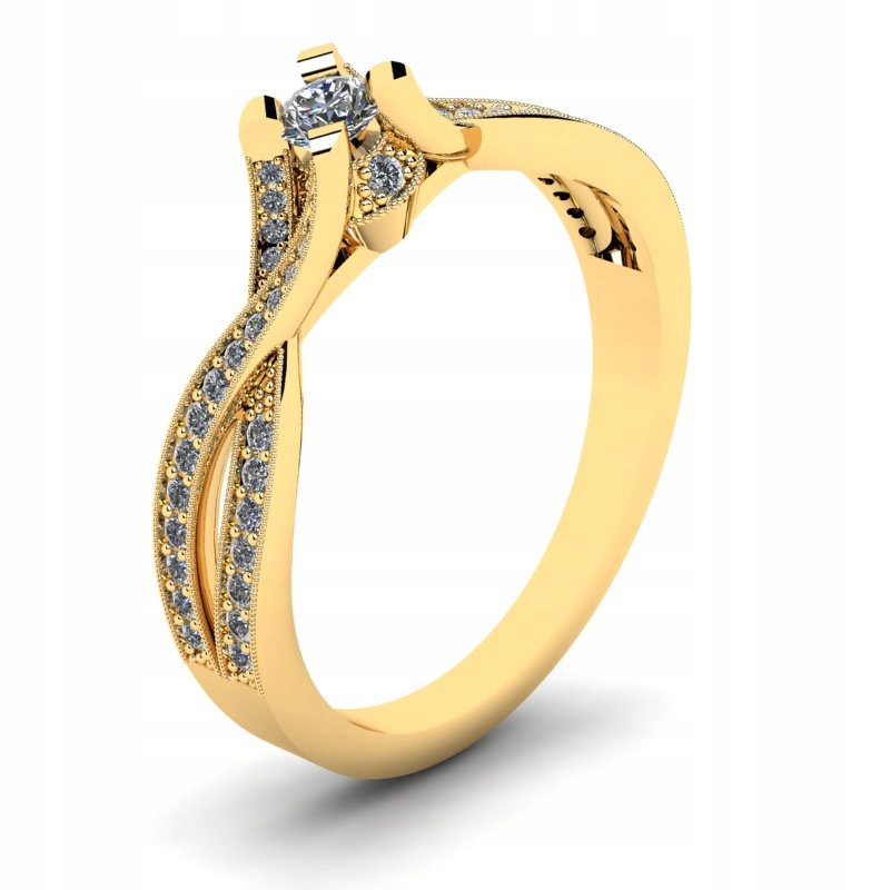 

Pierścionek Złoty Zaręczynowy Z Cyrkonią 3MM 14KR