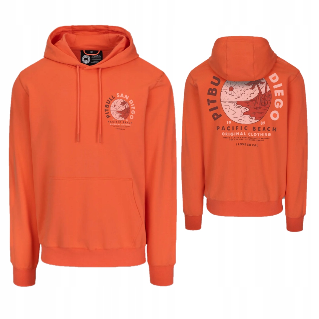 Pitbull West Coast Pánská Mikina Hooded Planet Surf Oranžová XXL
