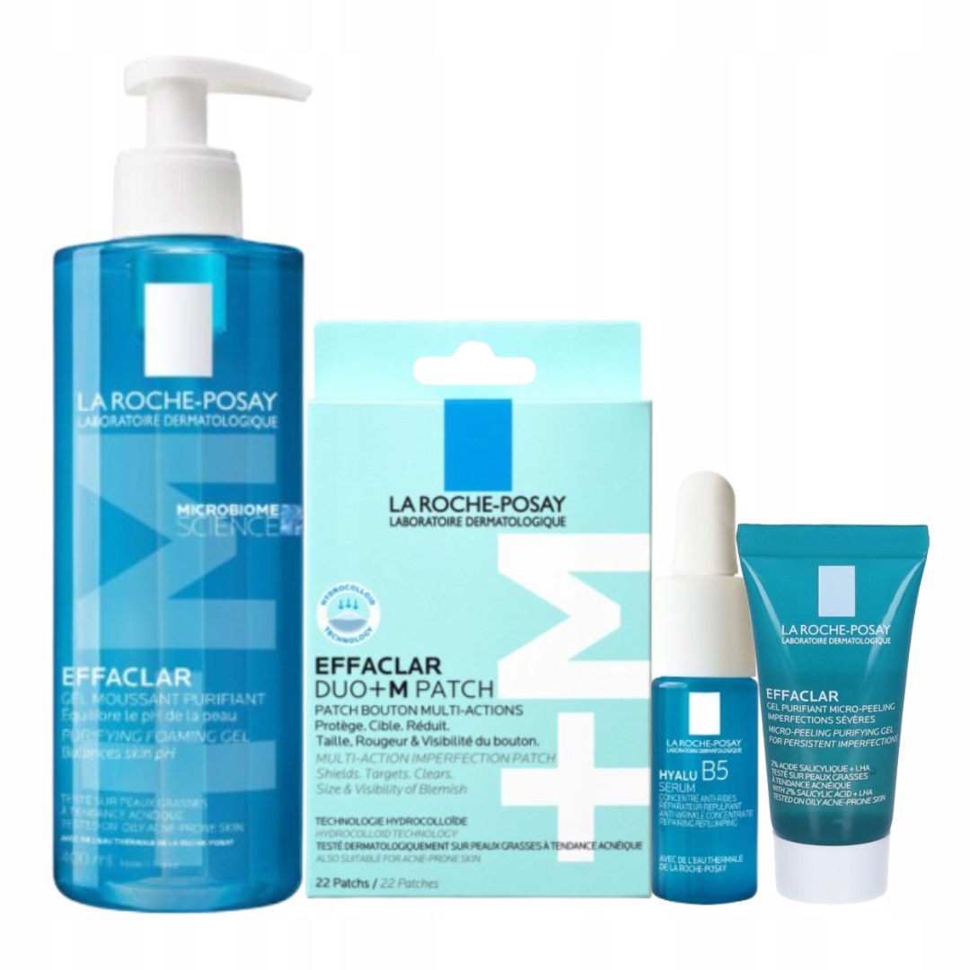 La Roche-Posay Effaclar Zestaw Żel do mycia 400ml Duo+M Plasterki 22 szt