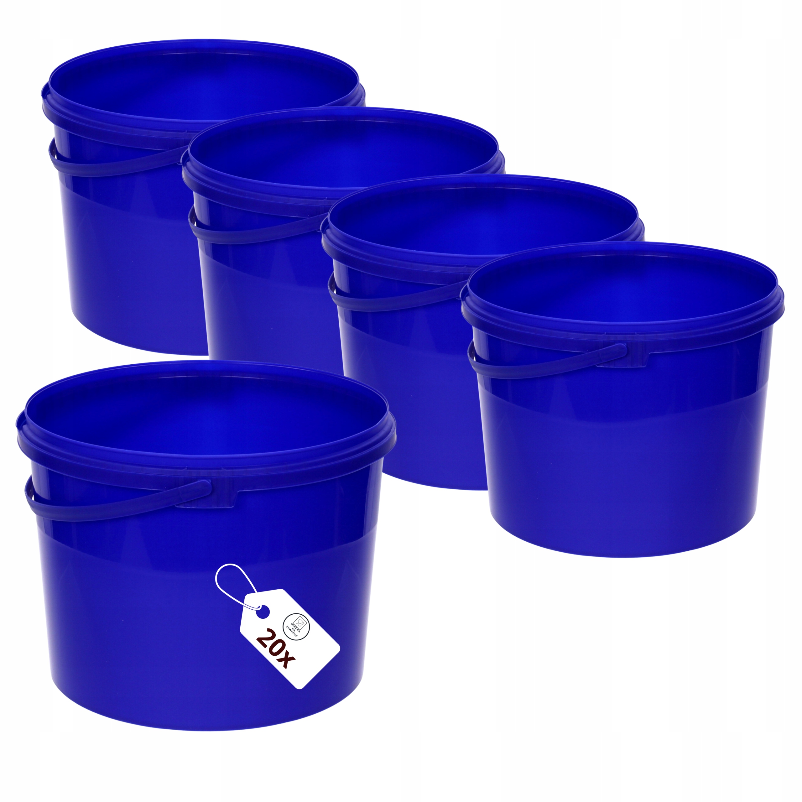 20 x Kbelík s víkem 10 l modrý Na Potraviny