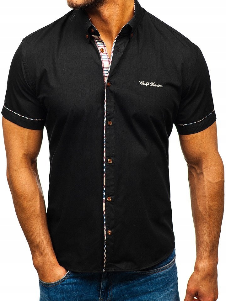 

Koszula Męska Elegancka Czarna 5509-1 Rozmiar_m