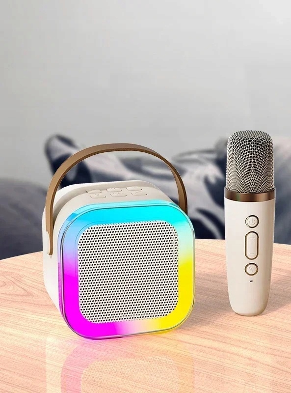 ZESTAW DO KARAOKE MIKROFON BEZPRZEWODOWY Z GŁOŚNIKIEM BLUETOOTH ŚWIECI LED Marka inna