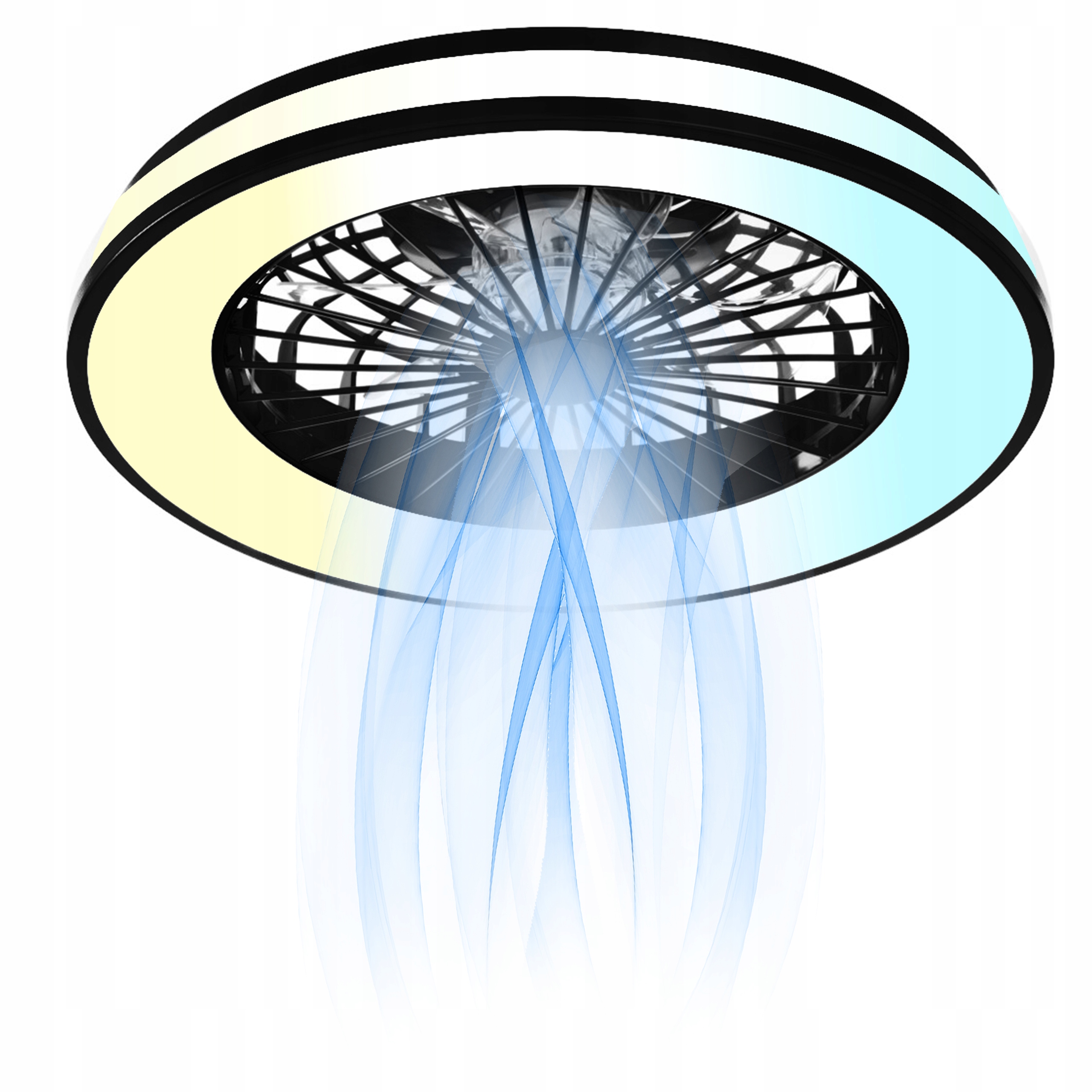 Stropné Svietidlo Stropná Led Lampa 3 Farby Svetla Ventilátor 5 Výkonov Časovač