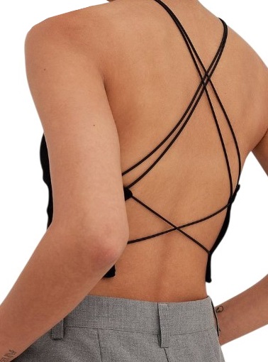 ZARA CZARNY TOP RAMIĄCZKA SPAGHETTI Z TYŁU BEZ PLECÓW r. S Kod producenta 4661/440/800