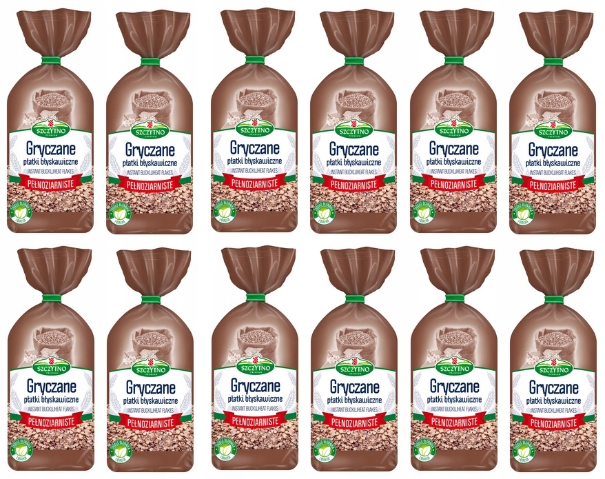 12 x 400 g Szczytno Celozrnné pohankové vločky Karton