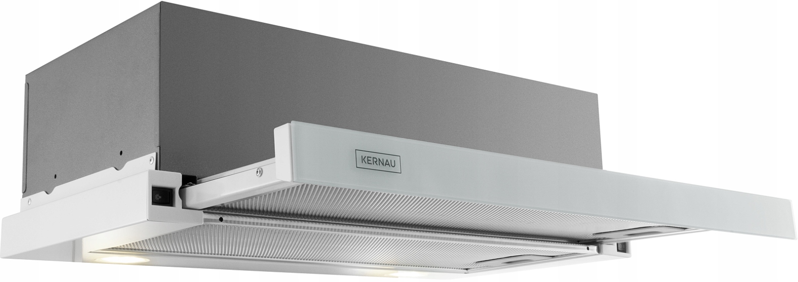 Okap teleskopowy Kernau KTH10.164W Białe szkło Led Filtr aluminiowy