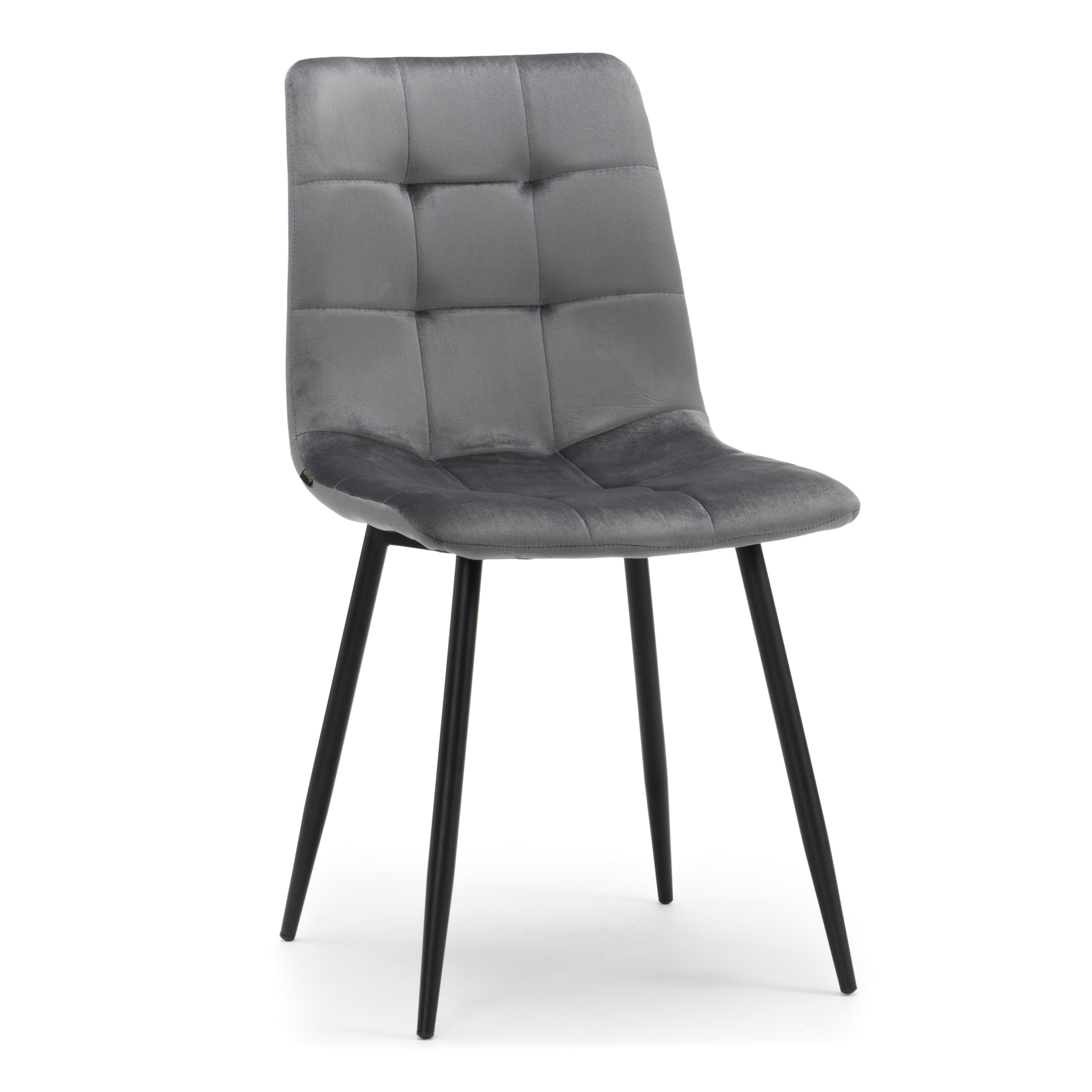 Čalouněná Židle Prošívaná Velurová Do Obýváku Jídelny Šedá Parma