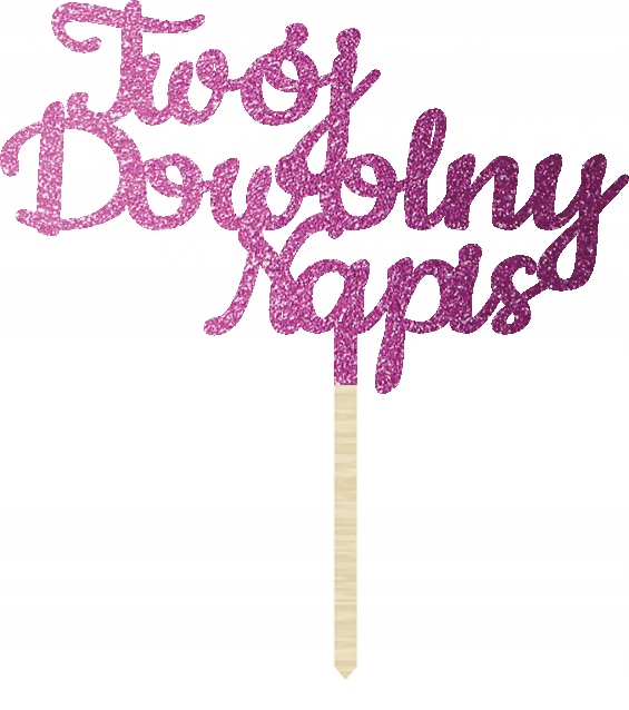 

Czarny Brokat Topper Na Tort Dowolny Napis