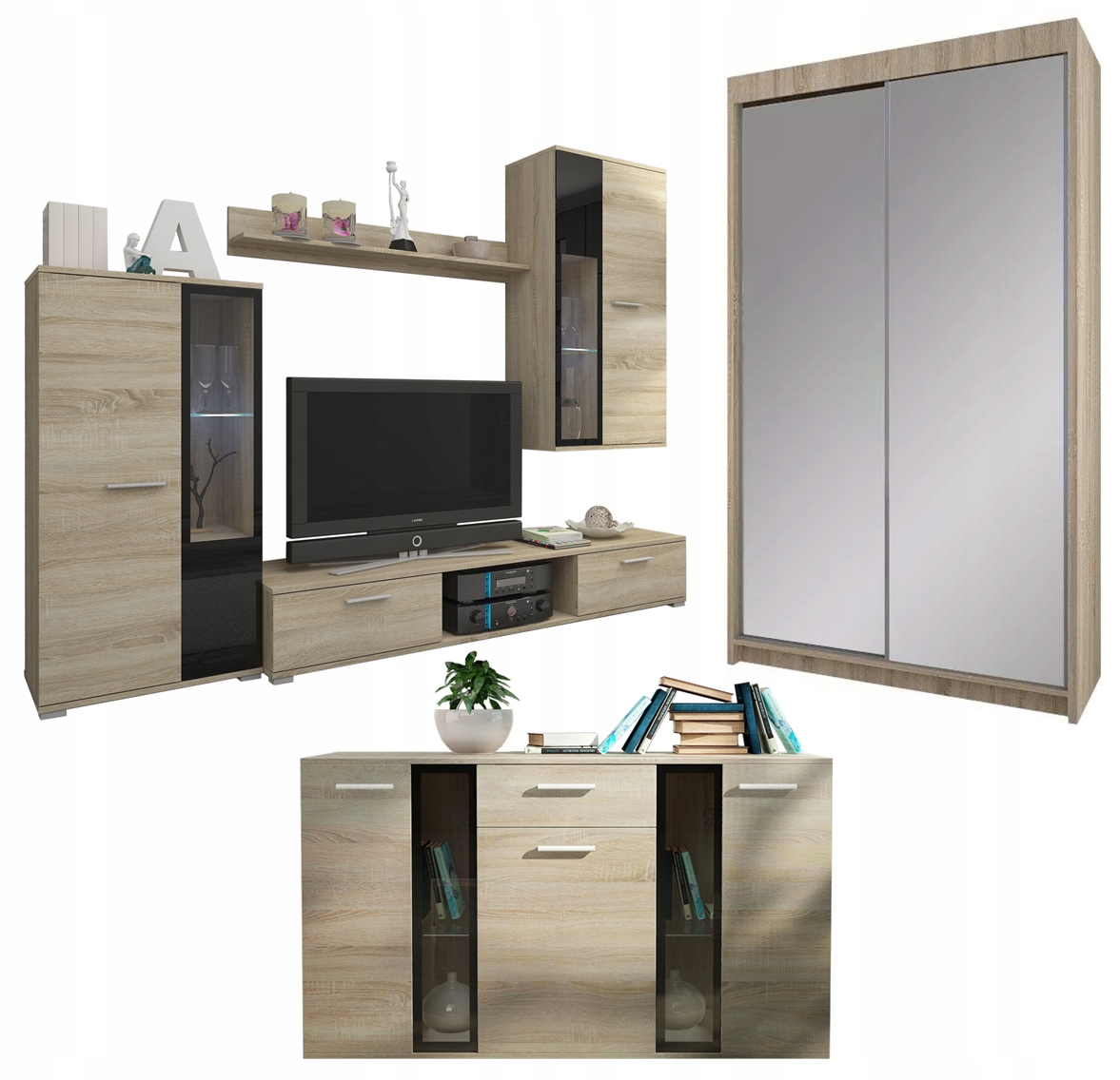 

Meblościanka i komoda Oskar Szafa Bora 150 cm