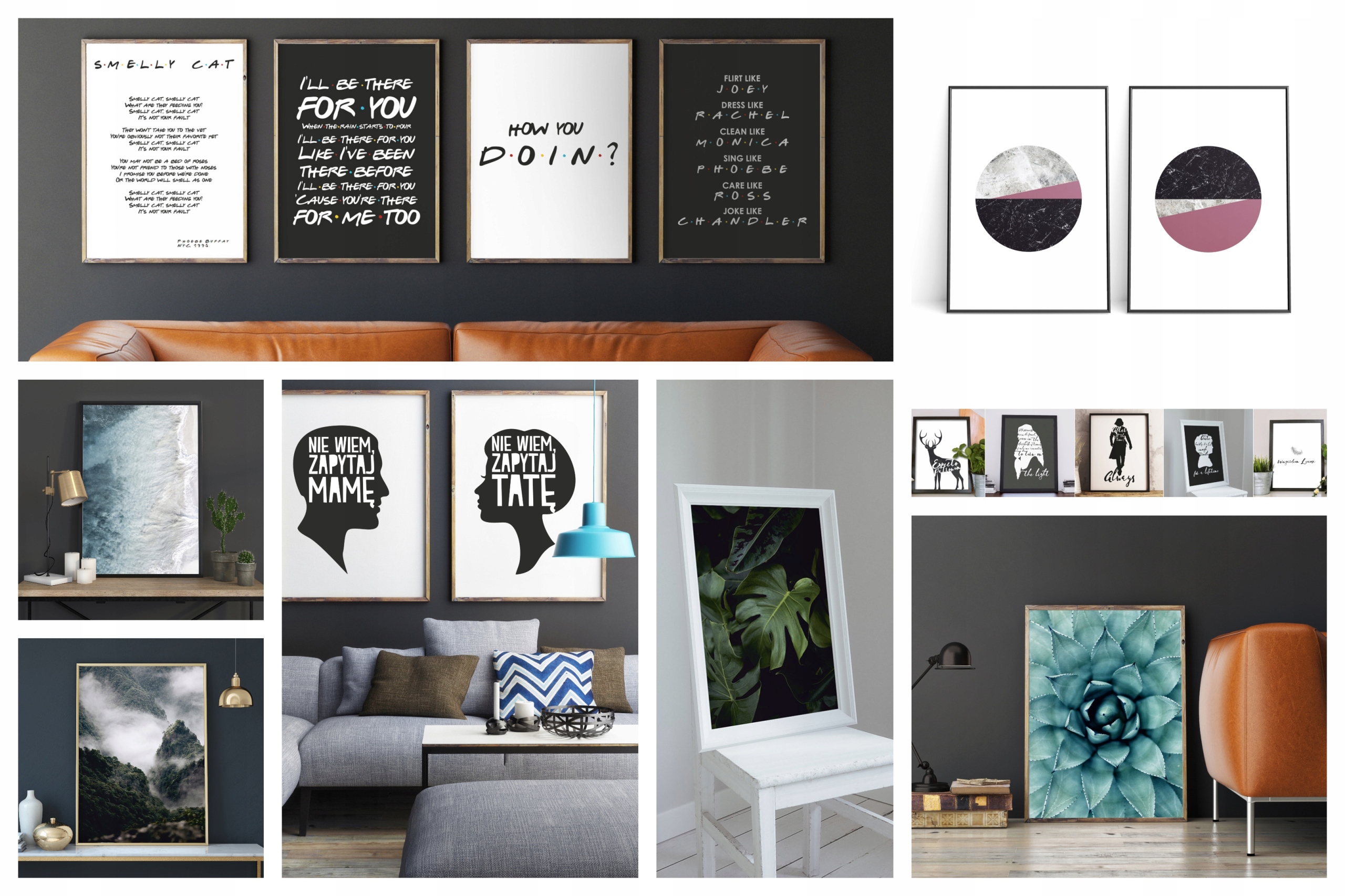 Plakat Friends - How You Doin? - czarny - A3 Tematyka czarno-białe film