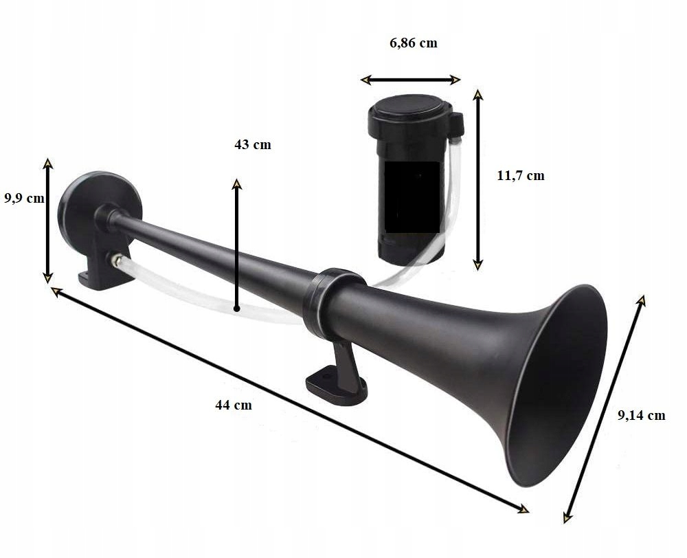 KLAKSON JAK TIR FANFARA TRĄBKA Z KOMPRESOREM GŁOŚNA 150dB PNEUMATYCZNA 12V Numer katalogowy części 72363