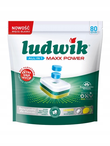 Levně Tablety Do Myčky Ludwik Max Power Lemon 80 Kusů All In 1 Účinné