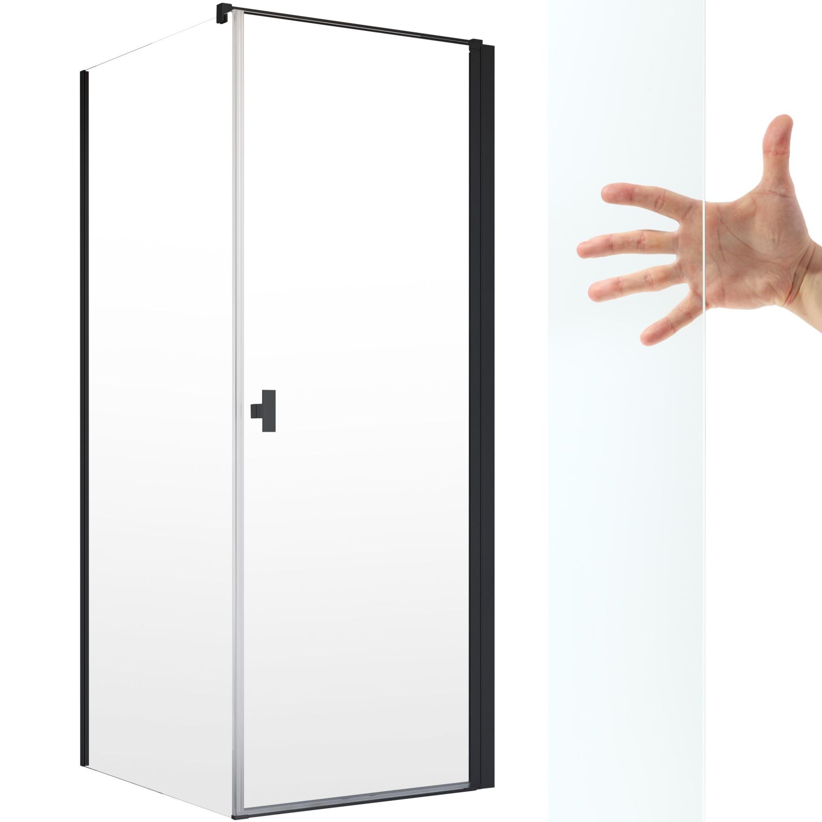 Kabina Radaway Nes Black Kdj 100x75 P szkło czyste