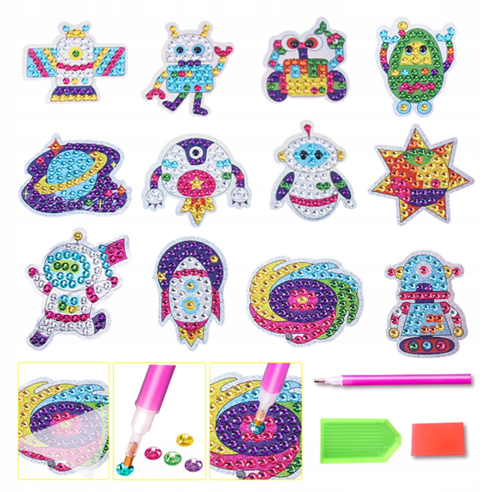 HAFT DIAMENTOWY 5D 1000 DIAMENT 12 OBRAZKÓW KOSMOS Certyfikaty, opinie, atesty CE EN 71