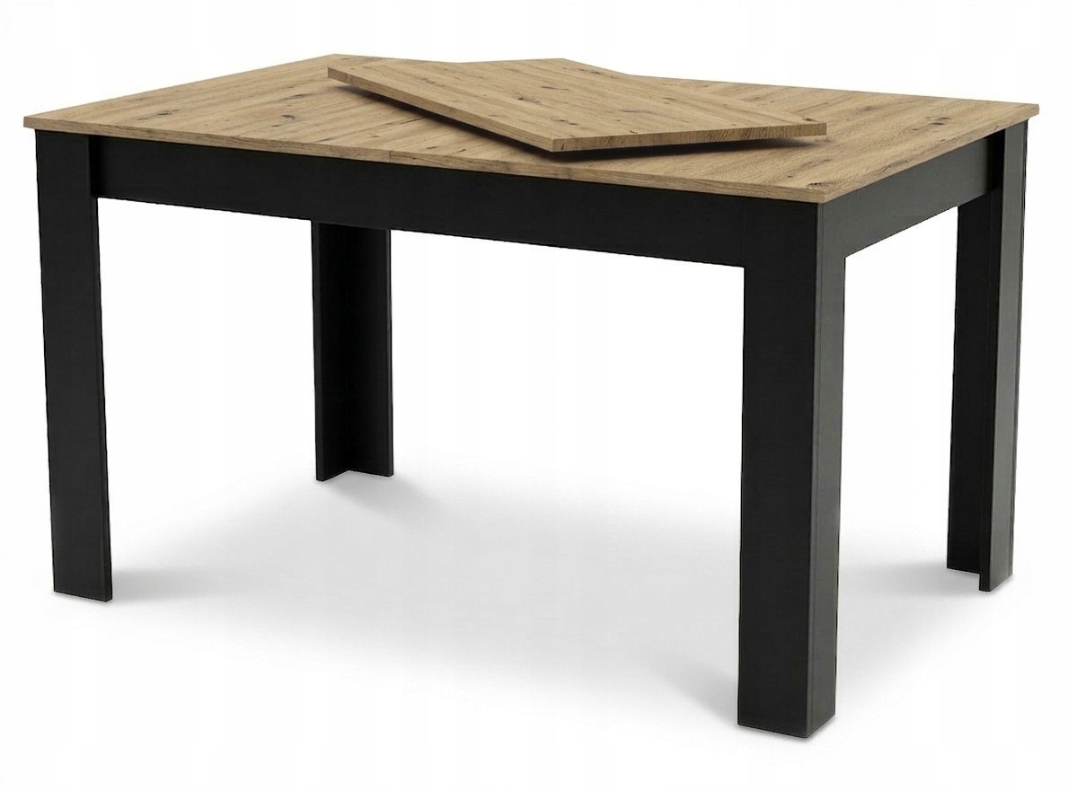 Moderní Rozkládací Stůl Jednoduchý 120-160x80 Artisan Nohy Černé