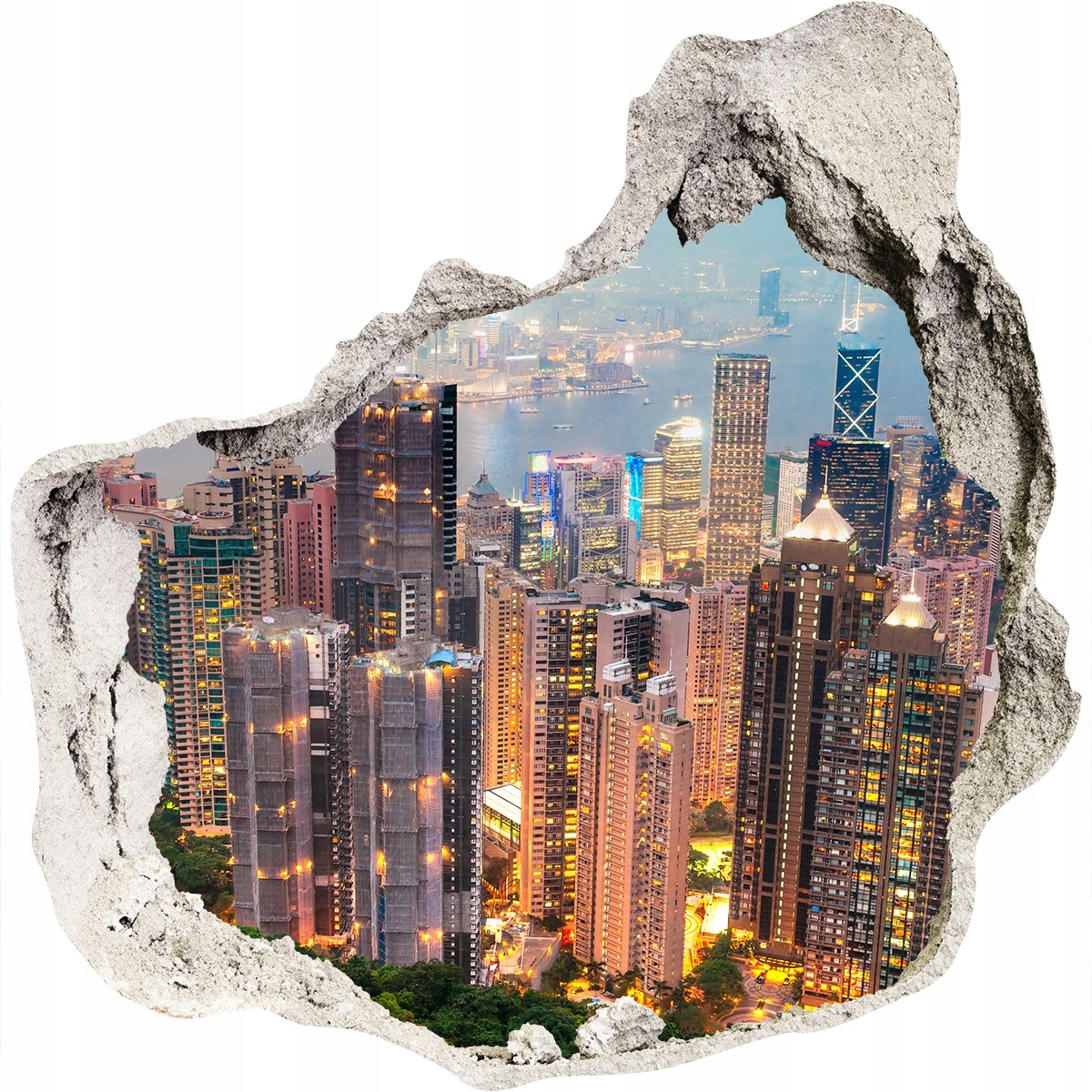 

Fototapeta dziura na ścianę 3d Naklejka Hongkong