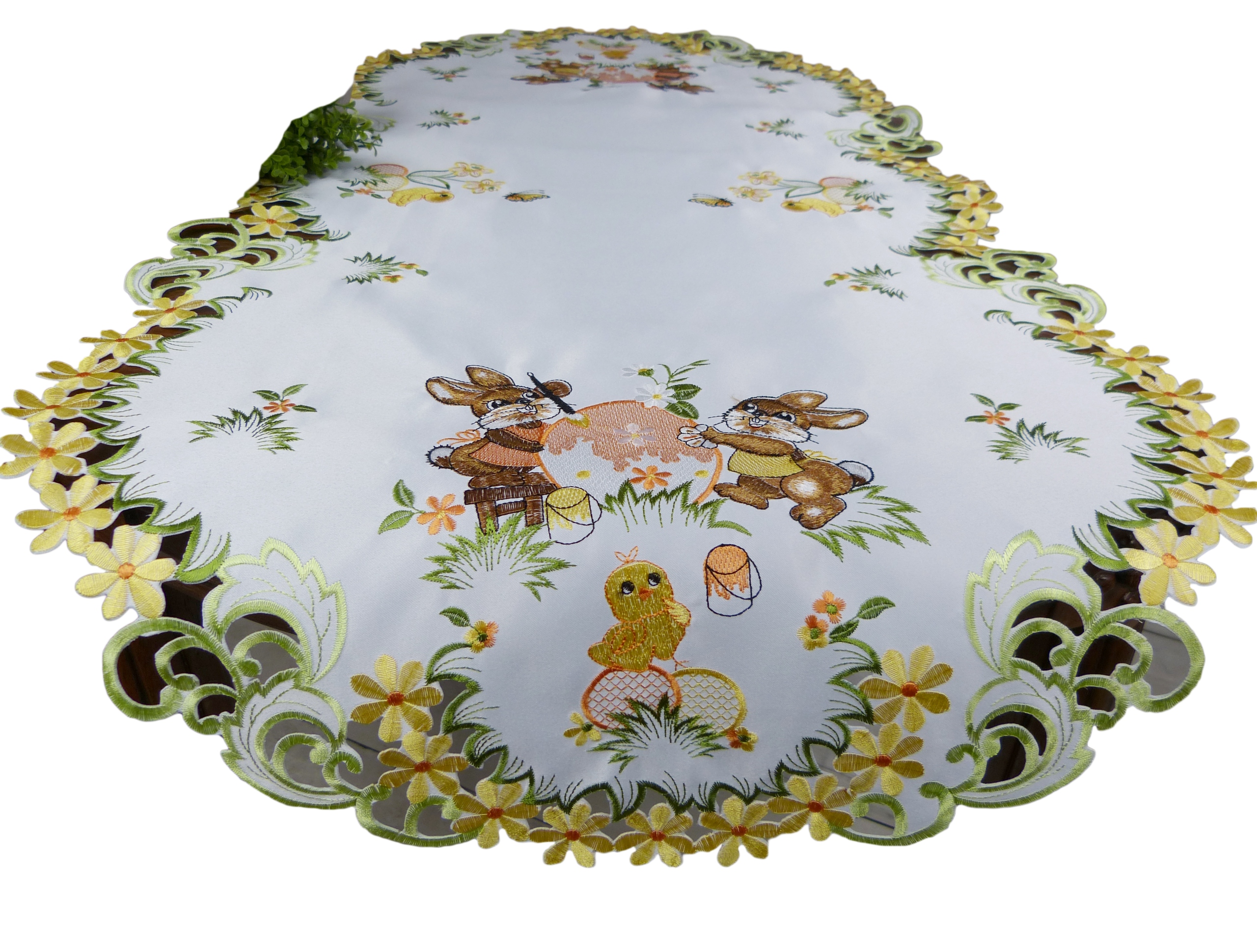 

Wielkanoc bieżnik na święta 40x85 biały zające