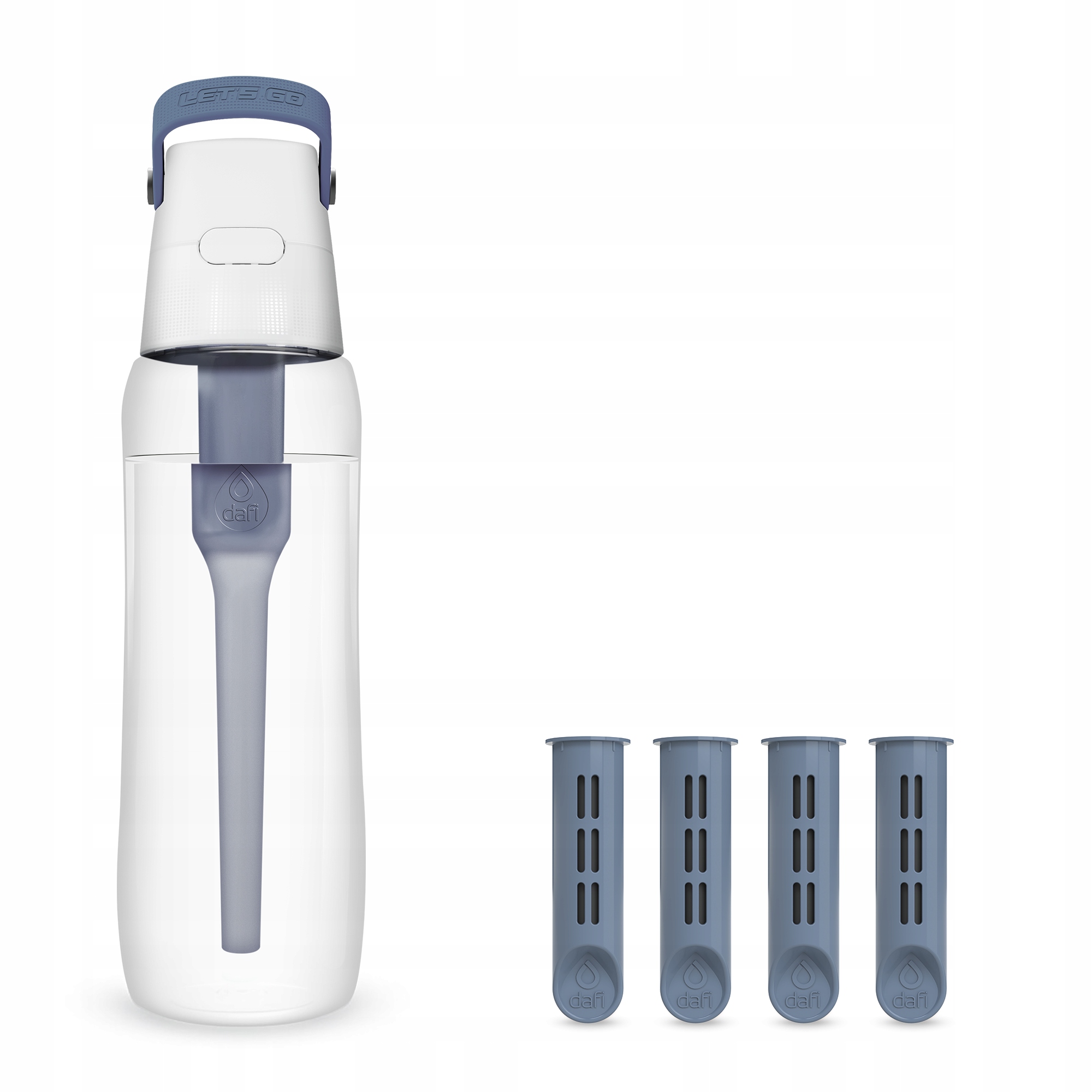 Butelka na Wodę Filtrująca 0,7l Dafi Solid Jeansowa Szara z 4 Filtrami