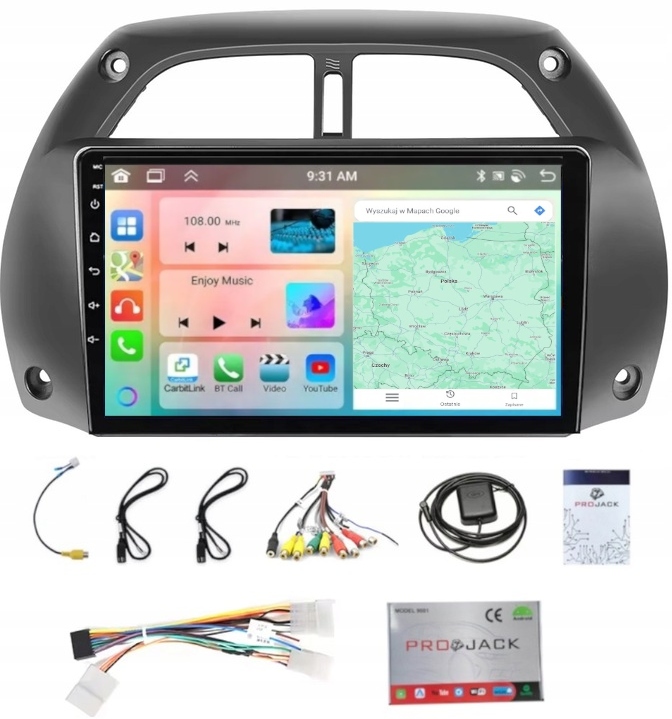 Rádio Navigace Android Toyota Rav 4 2001-2006 Carplay Wifi Usb 6GB 128GB