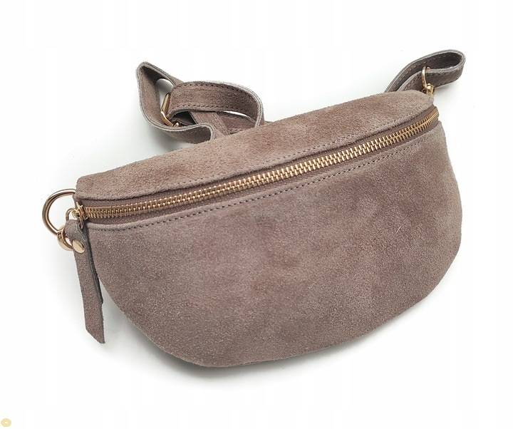 Semišová Kabelka Přes Rameno Ledvinka Sáček Laura Biaggi Přírodní Kůže