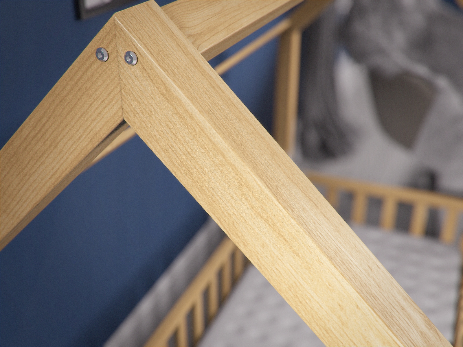 Łóżko sosnowe Domek 160x80cm Marka bez marki