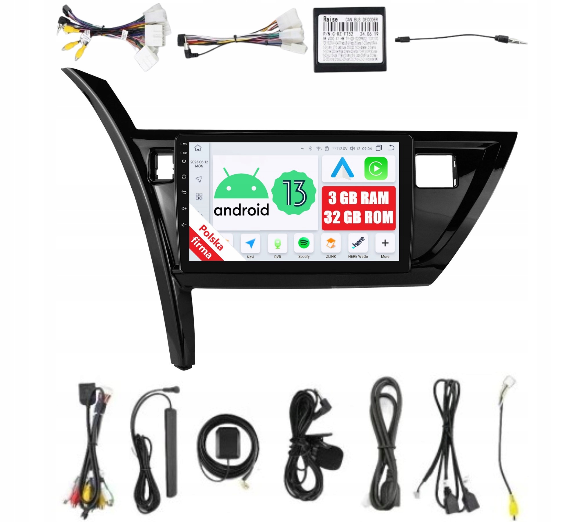 Rádio 2DIN Navigace Pro Android Toyota Corolla 11 XI 3/32 Gb Dsp Carplay Lte