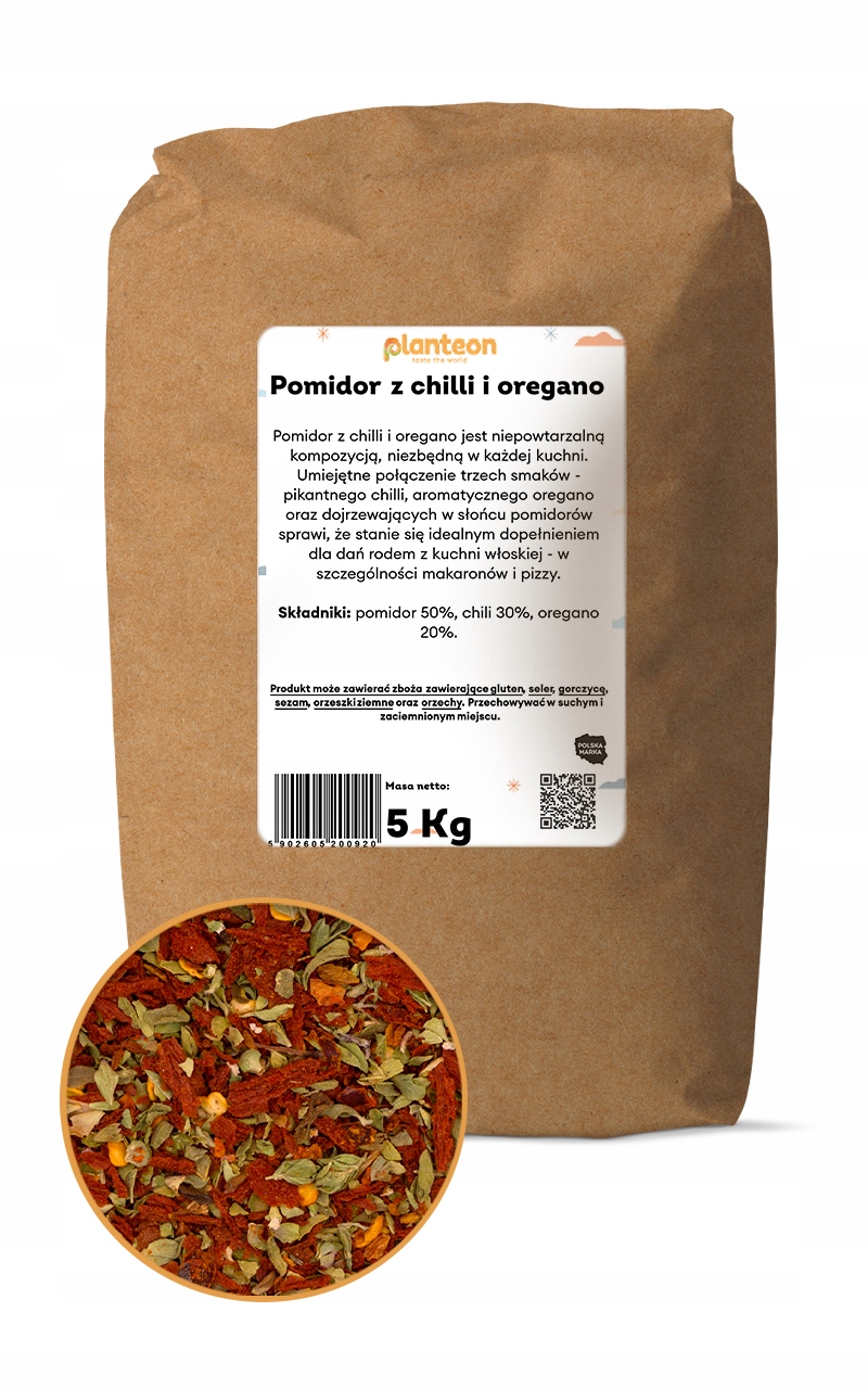 Suszony Pomidor z chilli i oregano 5kg naturalny bez chemii rewelacja