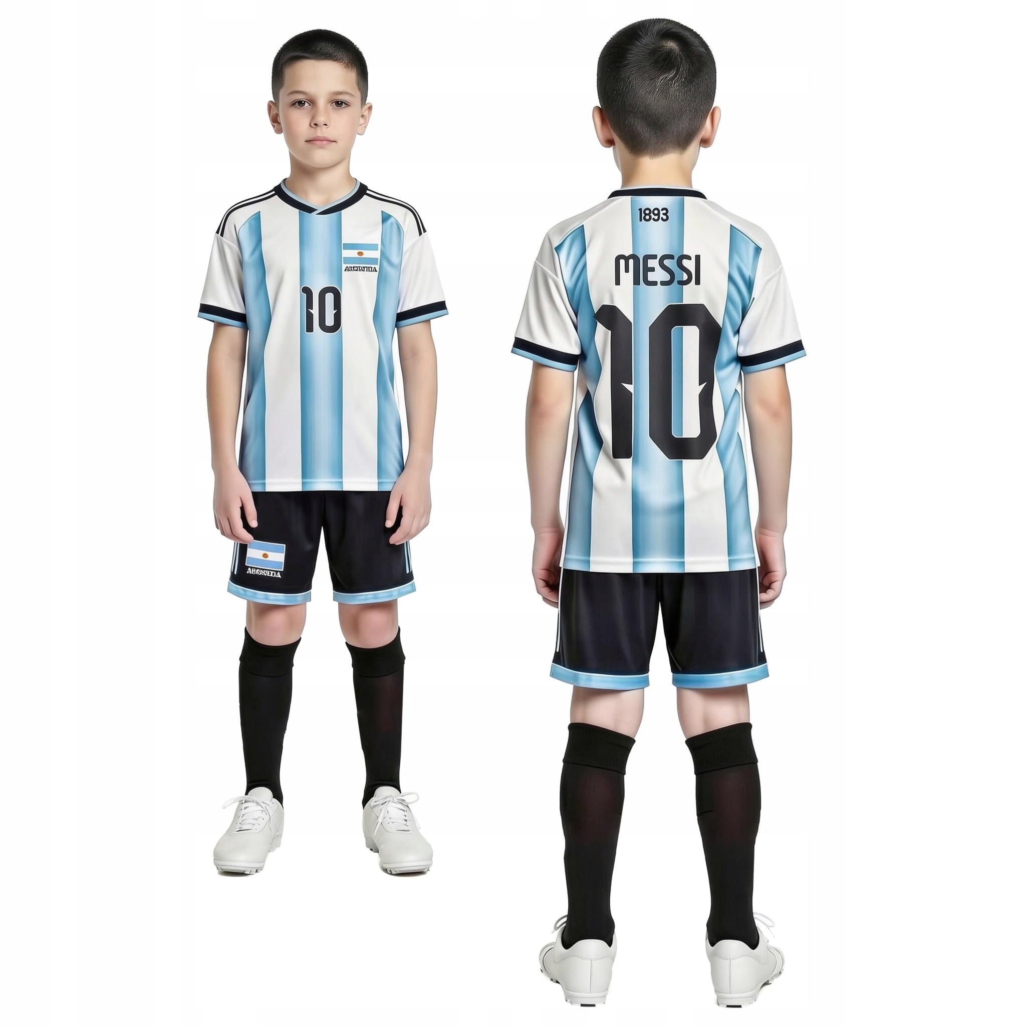 Strój piłkarski z getrami Messi 10 Argentyna 2026 140cm