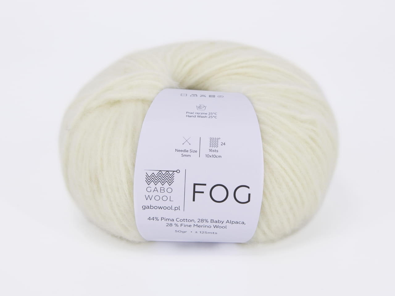 Włóczka Gabo Wool Fog naturalna biel 100