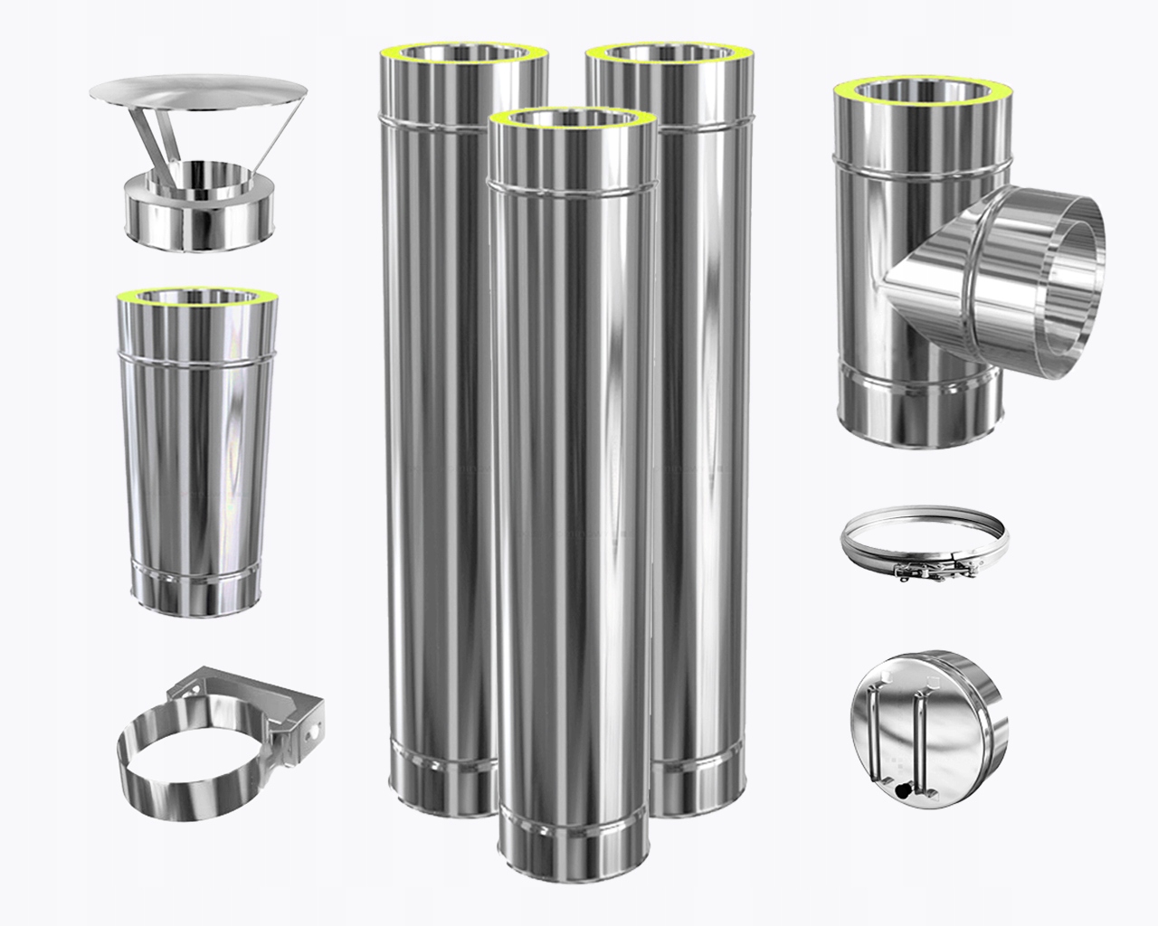 KOMIN FI 120 DWUŚCIENNY IZOLOWANY 4 m PROMOCJA ZEWNĘTRZNY PELLET KOZA PIEC