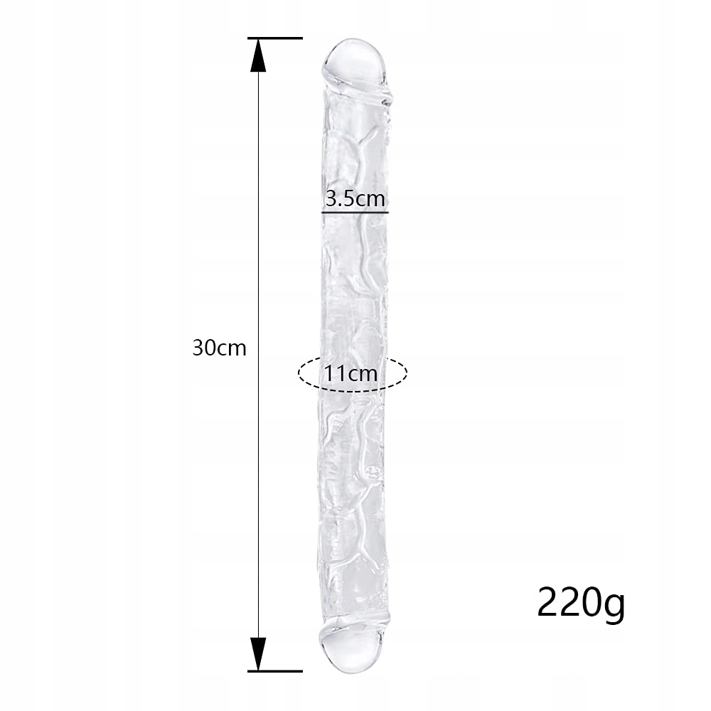 REALISTISCHER Doppeldildo 30cm Elastyczny Przezroczysty Dla Par — miniatura 2