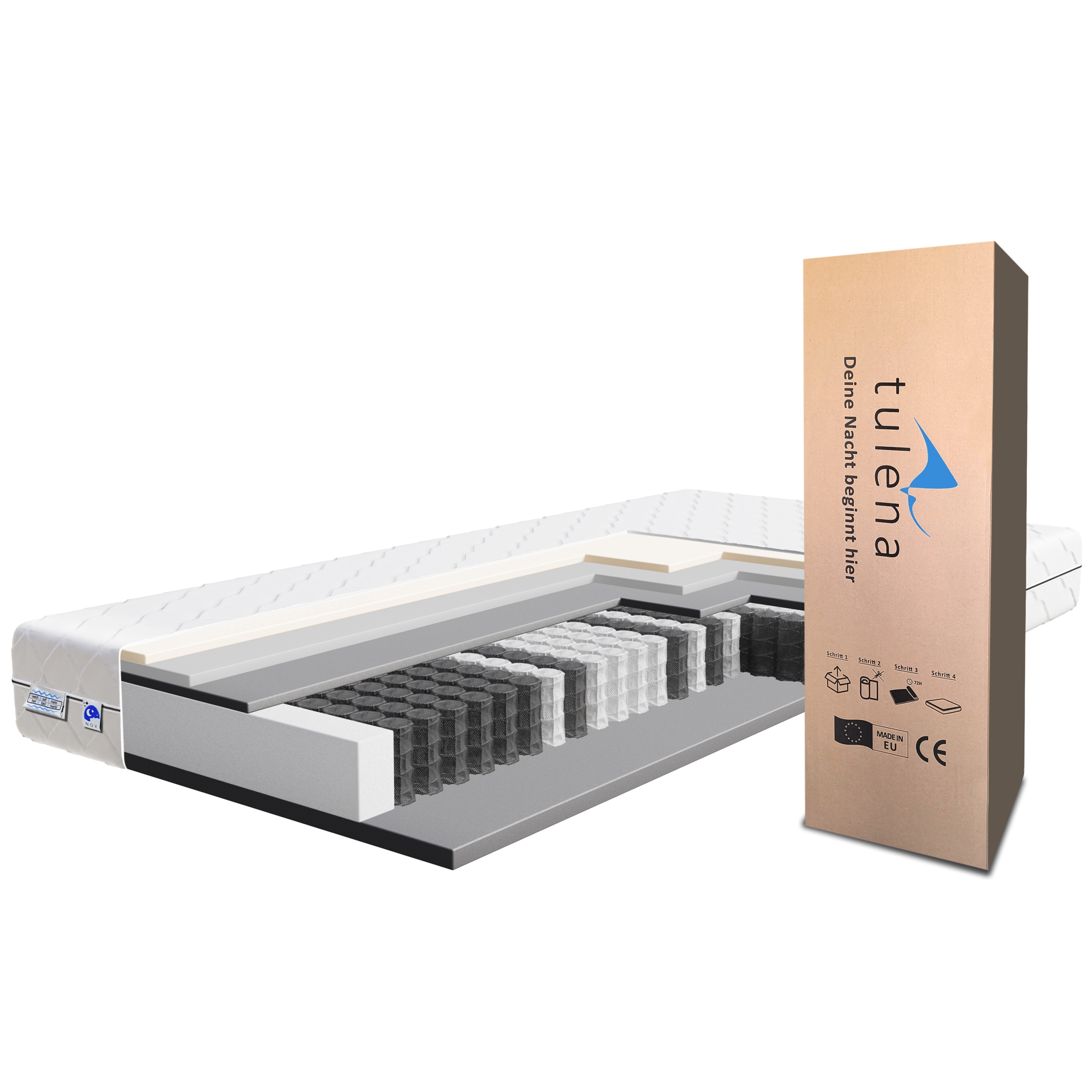 Materac 100x190 średnio miękki H2 H3 Memory 7 Stref Premium dwustronny