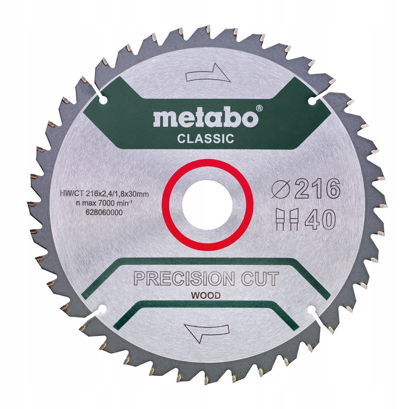 

Metabo Piła Tarczowa Classic 216x30MM Z40 Wz