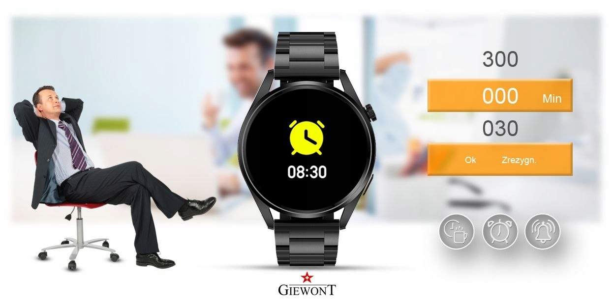 ZEGAREK MĘSKI SMARTWATCH POŁĄCZENIA TĘTNO PL MENU Kompatybilność systemowa Android iOS