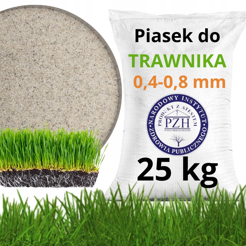 

Piaskowanie Trawnika Trawy Piasek 0,4-0,8 mm 25 Kg