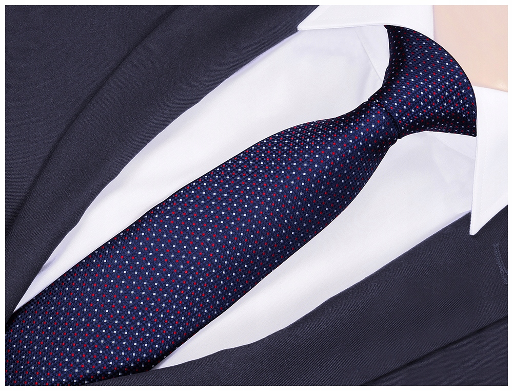 

Żakardowy Krawat Męski Kropki Mikrofibra Greg g102