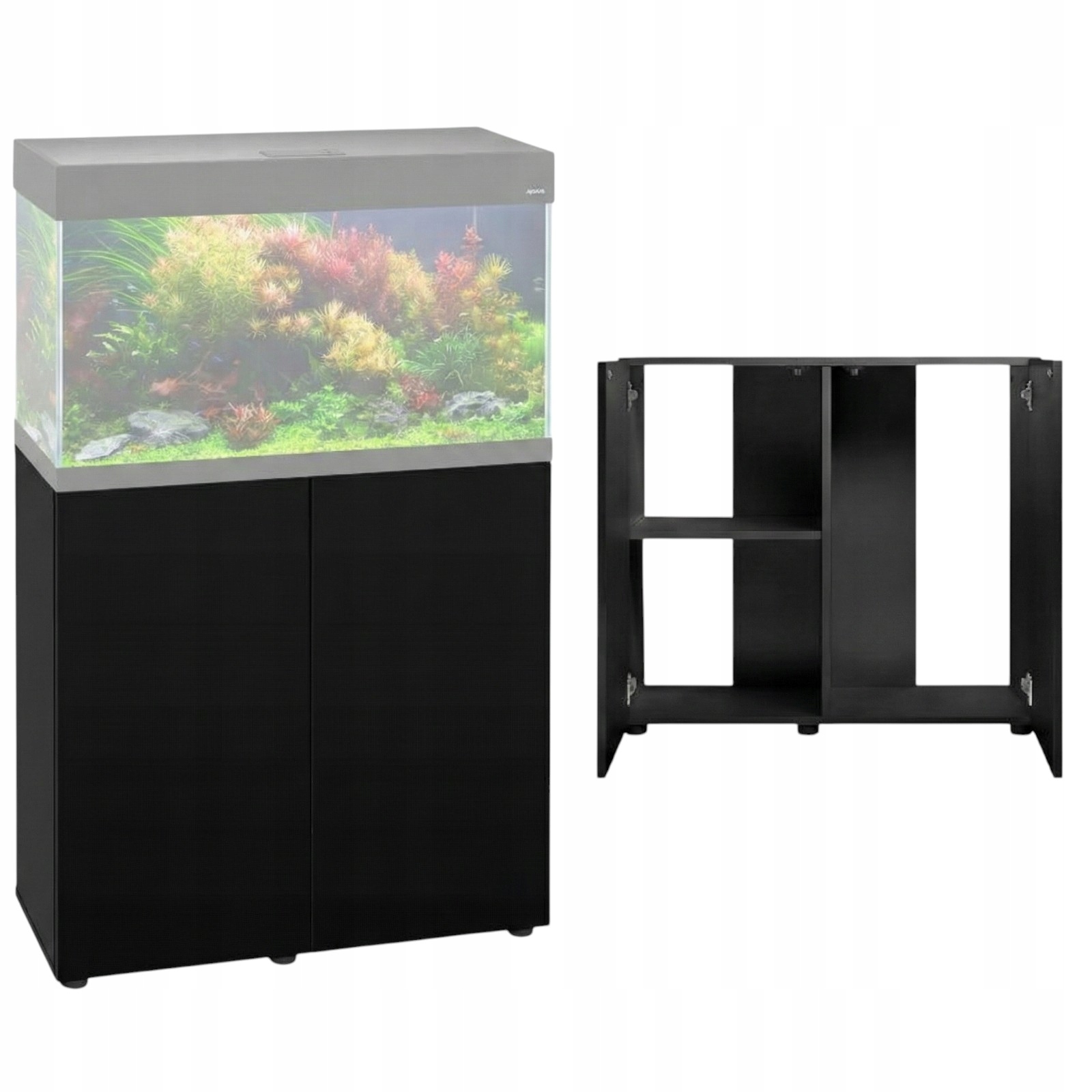 Nowoczesna, wytrzymała Szafka pod akwarium 81x36x80 cm Czarna Satynowy Mat