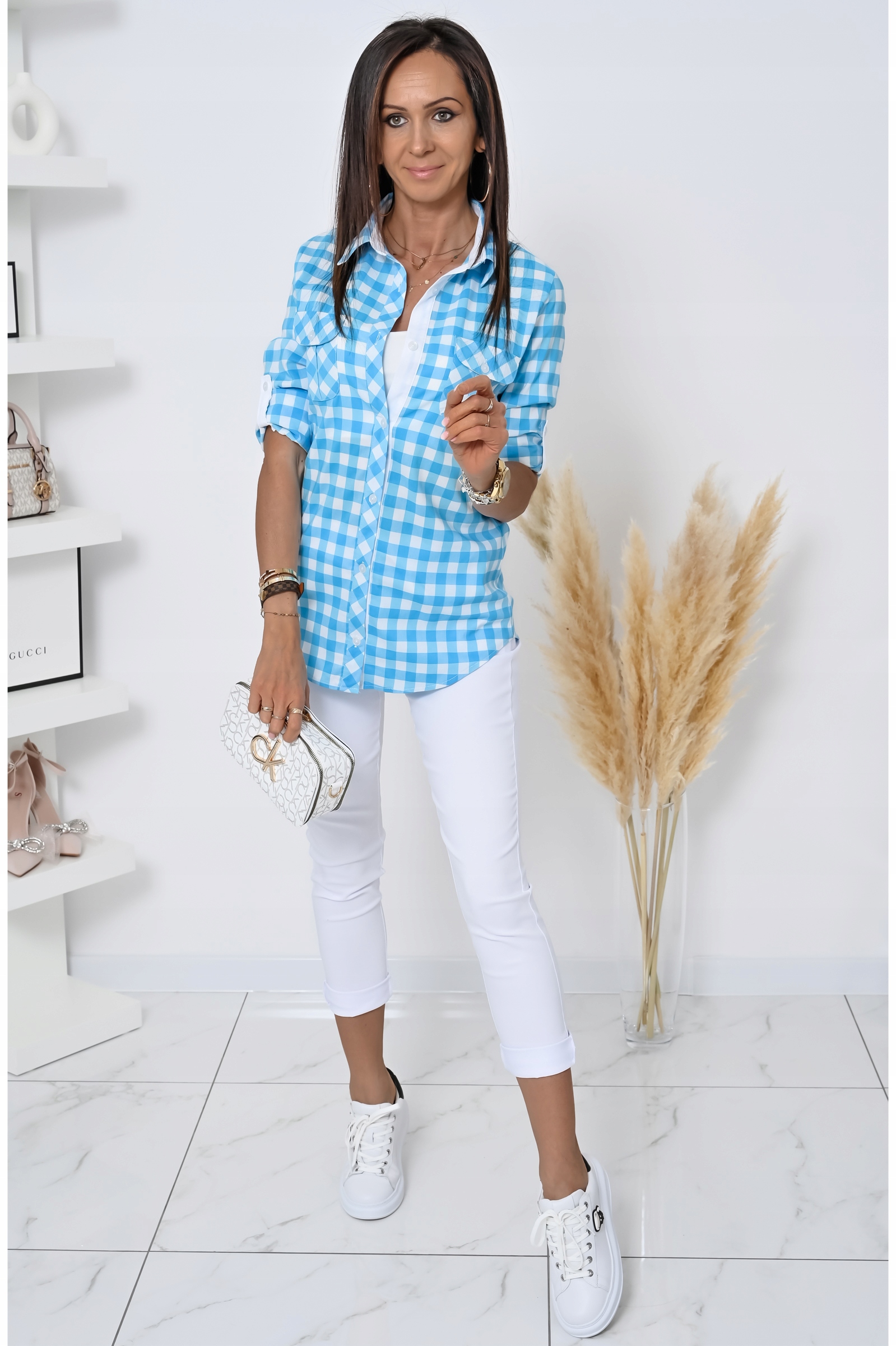 WIOSENNA CASUALOWA KOSZULA W KRATĘ VERA! WZ.3 S Model Vera