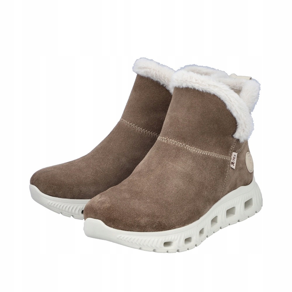 dámské kotníkové boty Rieker s bílým kožíškem, vel 37