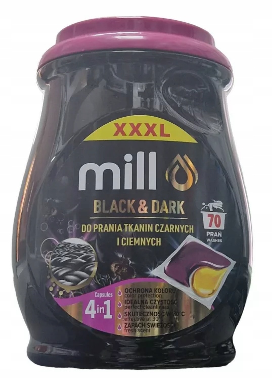 Mill Kapsle na praní pro černé a tmavé prádlo 70 kapslí