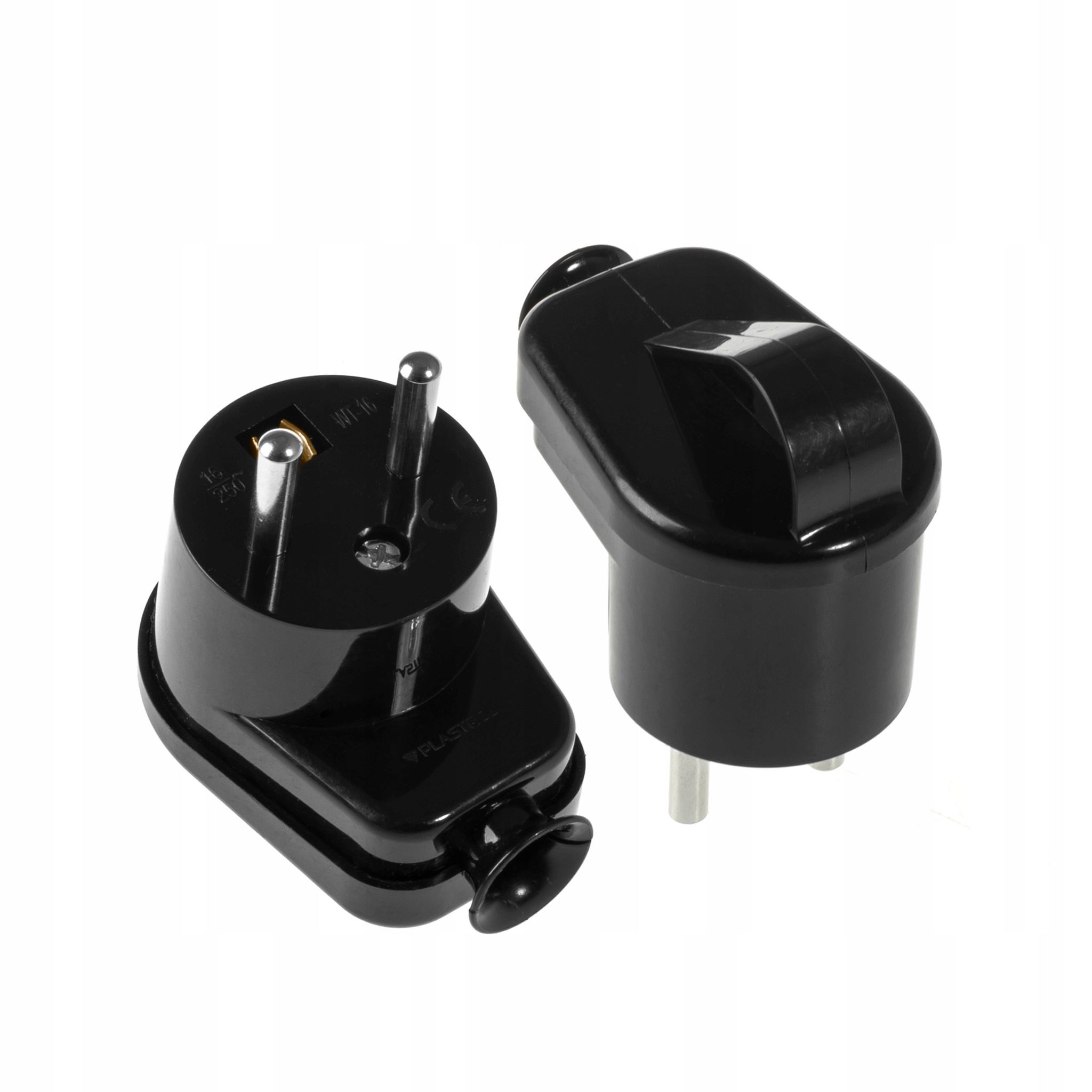 

Wtyczka kątowa rozbieralna z uchem WT-16Z czarna