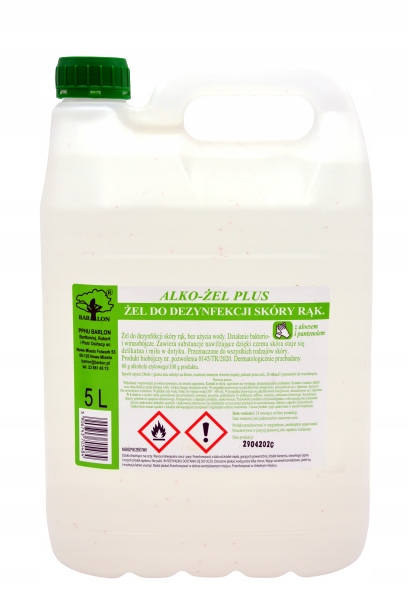 

Żel dezynfekujący do rąk bez wody Alko-Żel Plus 5L