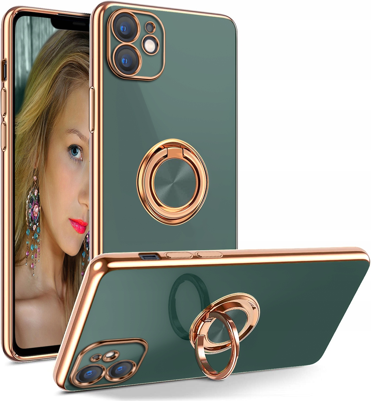 

Etui Silicone Ring Szkło 9H do Apple iPhone 11