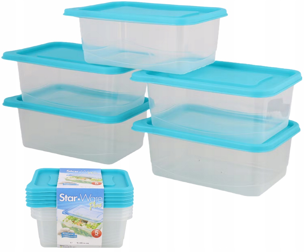 

Pojemniki Plastikowe Na Żywnośc Pudełka 5 SZTx1,2L